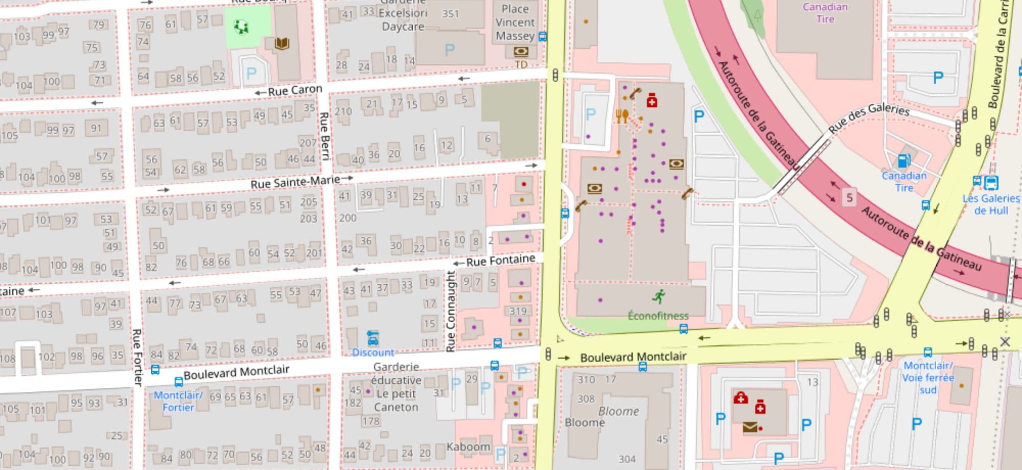 Map of Hull: the shop is on Boulevard Saint-Joseph, near Galeries de Hull.